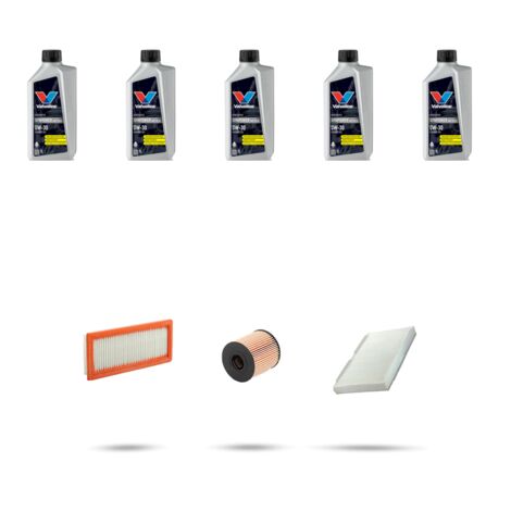 Kit tagliando 3 FILTRI e 5L OLIO compatibile con Citroen Ds4 1.6 THP 120kw dal 2011