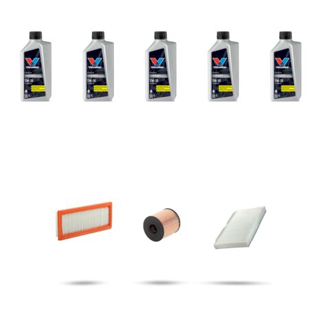 Kit tagliando 3 FILTRI e 5L OLIO compatibile con Citroen Ds4 1.6 THP 121kw dal 2015