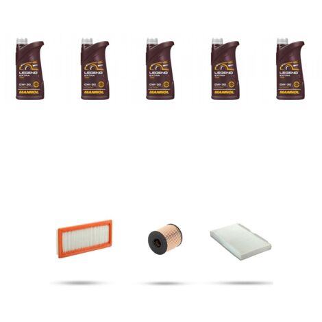 Kit tagliando 3 FILTRI e 5L OLIO compatibile con Citroen Ds4 1.6 Thp 147kw dal 2011
