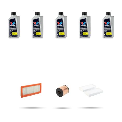 Kit tagliando 3 FILTRI e 5L OLIO compatibile con Citroen Ds7 1.6 PureTech 133kw dal 2018