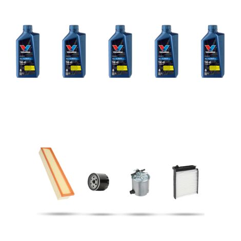 Kit tagliando 3 FILTRI e 5L OLIO compatibile con Dacia Sandero 1.5 dci 50kw dal 2009