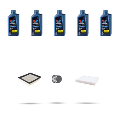 Kit tagliando 3 FILTRI e 5L OLIO compatibile con Dodge Caliber 1.8 16v 110kw dal 2006