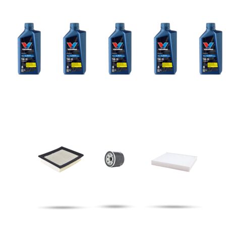 Kit tagliando 3 FILTRI e 5L OLIO compatibile con Dodge Caliber 2.0 16v 115kw dal 2006