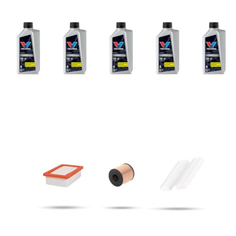 Kit tagliando 3 FILTRI e 5L OLIO compatibile con Ds7 Crossback 1.6 Pure Tech 133kw dal 2018