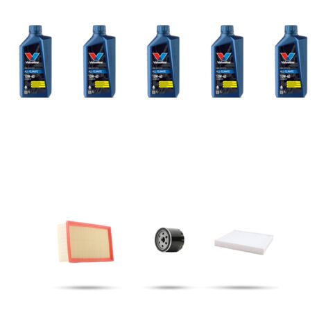 Kit tagliando 3 FILTRI e 5L OLIO compatibile con Fiat Stilo 2.4 20v 125kw dal 2001 al 2006