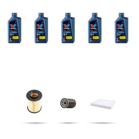 Kit tagliando 3 FILTRI e 5L OLIO compatibile con Ford C-Max 1.8 16v 92kw dal 2007 al 2010