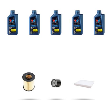 Kit tagliando 3 FILTRI e 5L OLIO compatibile con Ford C-Max II 1.6 77kw dal 2010