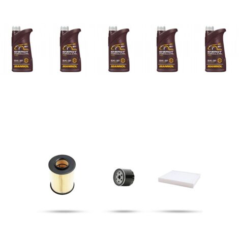 Kit tagliando 3 FILTRI e 5L OLIO compatibile con Ford C-Max II 1.6 flexifuel 63kw dal 2011