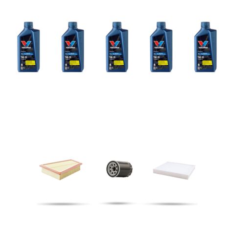 Kit tagliando 3 FILTRI e 5L OLIO compatibile con Ford Fiesta VII 1.0 EcoBoost 74kw dal 2017