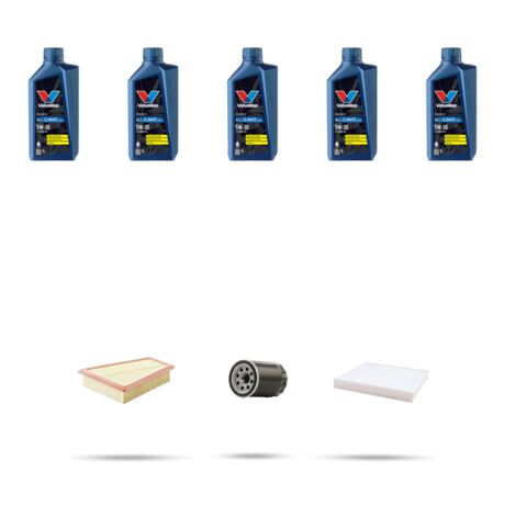 Kit tagliando 3 FILTRI e 5L OLIO compatibile con Ford Fiesta VII 1.1 55kw dal 2019