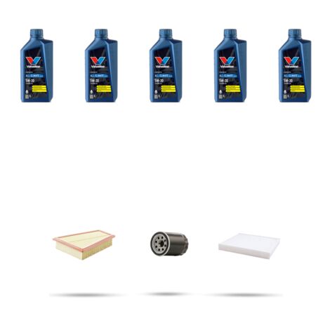 Kit tagliando 3 FILTRI e 5L OLIO compatibile con Ford Fiesta VII 1.1 63kw dal 2017