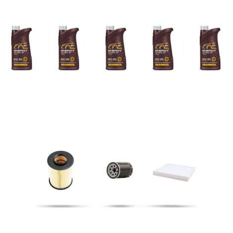 Kit tagliando 3 FILTRI e 5L OLIO compatibile con Ford Focus III 1.0 EcoBoost 74kw dal 2012