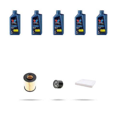 Kit tagliando 3 FILTRI e 5L OLIO compatibile con Ford Focus III 1.6 Ti-VCT Flexifuel 88kw dal 2011