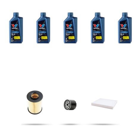 Kit tagliando 3 FILTRI e 5L OLIO compatibile con Ford Focus III 1.6 Ti-VCT LPG 86kw dal 2012