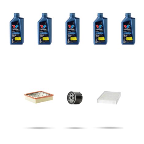 Kit tagliando 3 FILTRI e 5L OLIO compatibile con Ford Focus IV 1.0 Ecoboost Mhev Flex 92kw dal 2022