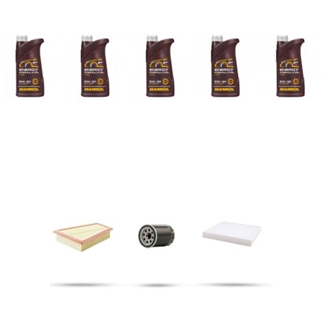 Kit tagliando 3 FILTRI e 5L OLIO compatibile con Ford Galaxy II 2.0 107kw dal 2006
