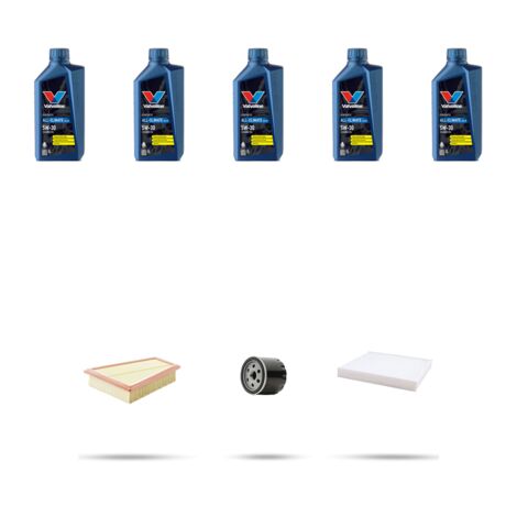 Kit tagliando 3 FILTRI e 5L OLIO compatibile con Ford Ka+ 1.2 Ti-VCT 51kw dal 2016