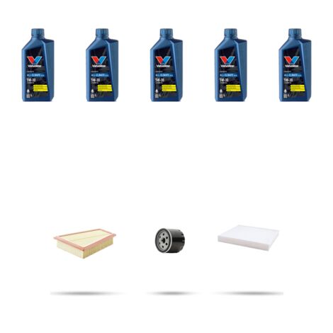 Kit tagliando 3 FILTRI e 5L OLIO compatibile con Ford KA+ 1.2 Ti-VCT 63kw dal 2016