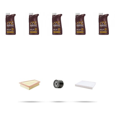 Kit tagliando 3 FILTRI e 5L OLIO compatibile con Ford Mondeo IV 1.6 Ti-VCT 92kw dal 2007
