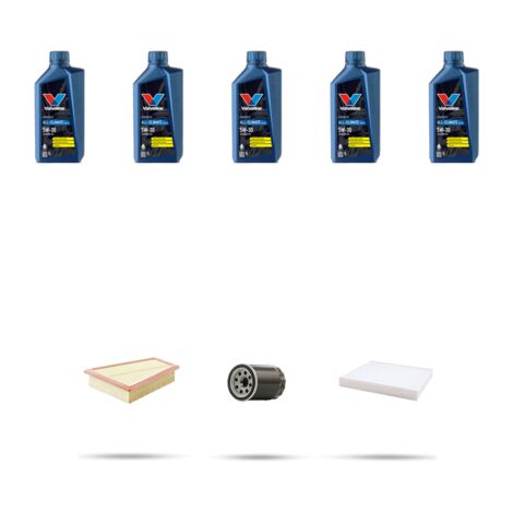 Kit tagliando 3 FILTRI e 5L OLIO compatibile con Ford S-Max 2.0 Benzina 107kw dal 2006
