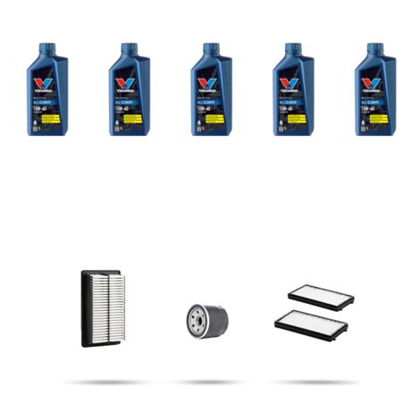 Kit tagliando 3 FILTRI e 5L OLIO compatibile con Hyundai Santa FE I 2.4 16v 100kw dal 2001