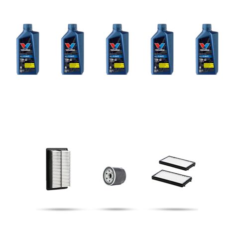 Kit tagliando 3 FILTRI e 5L OLIO compatibile con Hyundai Santa FE I 2.4 16v 107kw dal 2000