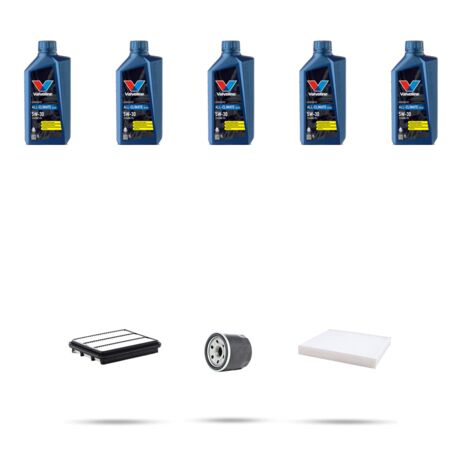 Kit tagliando 3 FILTRI e 5L OLIO compatibile con Hyundai Santa FE II 2.7 V6 139kw dal 2006