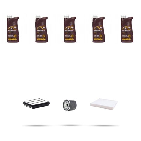 Kit tagliando 3 FILTRI e 5L OLIO compatibile con Hyundai Santa FE II 2.7 V6 139kw dal 2006