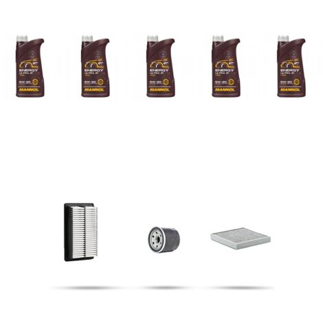 Kit tagliando 3 FILTRI e 5L OLIO compatibile con Hyundai Sonata VII 2.0 113kw dal 2015