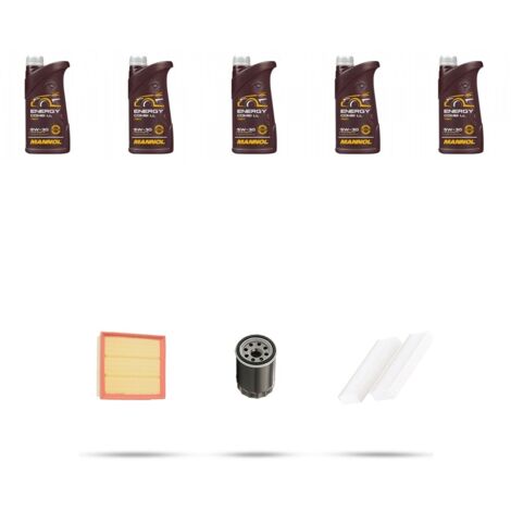 Kit tagliando 3 FILTRI e 5L OLIO compatibile con Jeep Cherokee III (KK) 3.7i V6 151kw dal 2008