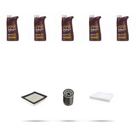 Kit tagliando 3 FILTRI e 5L OLIO compatibile con Jeep Compass 2.4 16V 125kw dal 2006