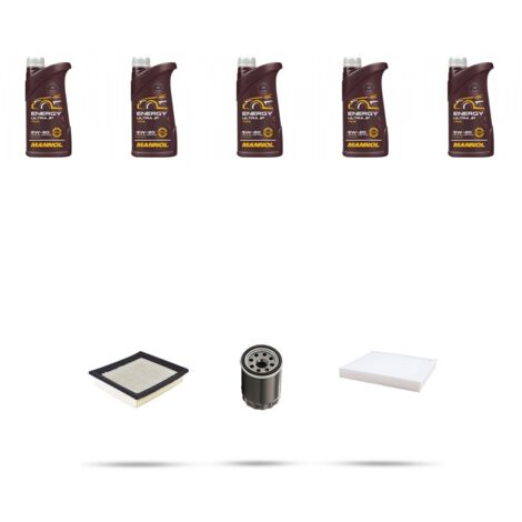 Kit tagliando 3 FILTRI e 5L OLIO compatibile con Jeep Patriot 2.4 16V 125kw dal 2007