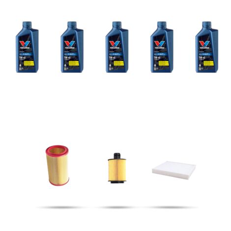 Kit tagliando 3 FILTRI e 5L OLIO compatibile con Lancia Delta III (844) 1.8 DI T-Jet 147kw dal 2009