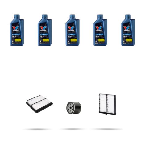 Kit tagliando 3 FILTRI e 5L OLIO compatibile con Mazda 2 (DL) Skyactiv-G 115 85kw Dal 2015
