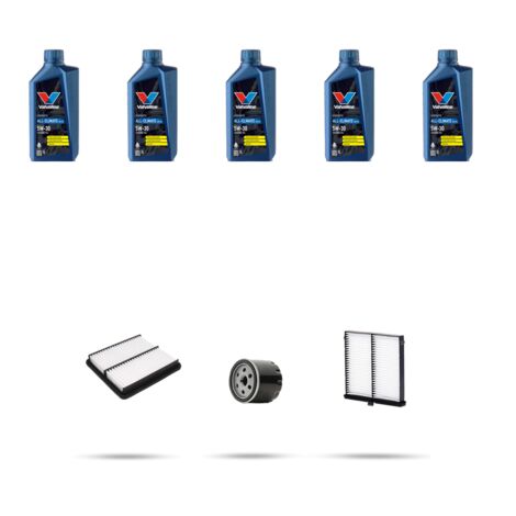 Kit tagliando 3 FILTRI e 5L OLIO compatibile con Mazda 2 (DL) Skyactiv-G 75 55kw Dal 2015