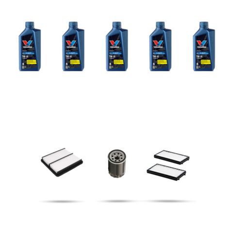 Kit tagliando 3 FILTRI e 5L OLIO compatibile con Mazda 5 (CW) 1.8 MZR 85kw dal 2013