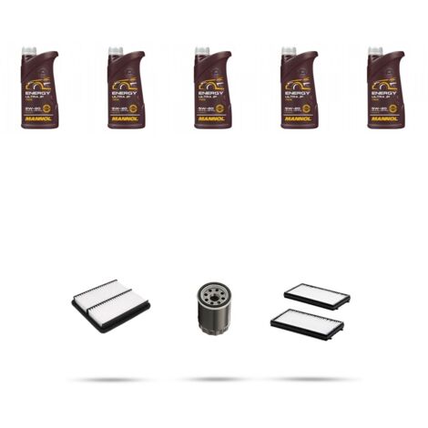 Kit tagliando 3 FILTRI e 5L OLIO compatibile con Mazda 5 (CW) 1.8 MZR 85kw dal 2013