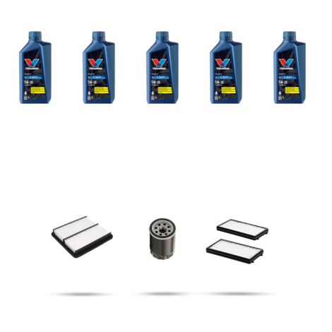 Kit tagliando 3 FILTRI e 5L OLIO compatibile con Mazda 5 (CW) 2.0 MZR 106kw dal 2011