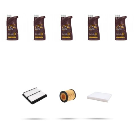 Kit tagliando 3 FILTRI e 5L OLIO compatibile con Mazda 6 (GG,GY) 1.8 88kw dal 2002 al 2007