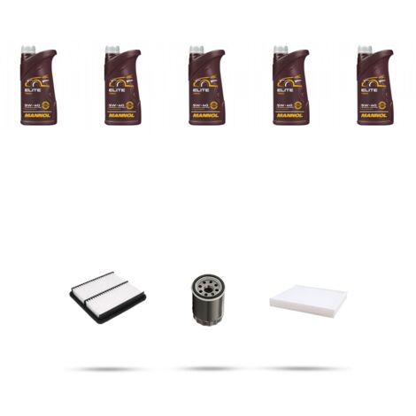Kit tagliando 3 FILTRI e 5L OLIO compatibile con Mazda 6 (GG,GY) 2.0 108kw dal 2005 al 2007