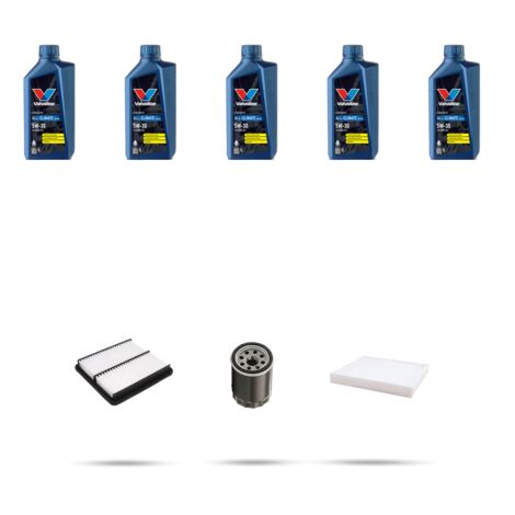 Kit tagliando 3 FILTRI e 5L OLIO compatibile con Mazda 6 (GG,GY) 2.0 108kw dal 2005 al 2007