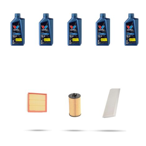 Kit tagliando 3 FILTRI e 5L OLIO compatibile con Mercedes Classe A (w169) A150 70kw Dal 2004 al 2009