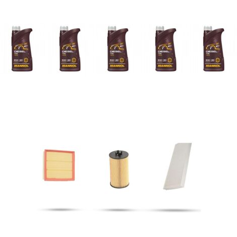 Kit tagliando 3 FILTRI e 5L OLIO compatibile con Mercedes Classe A (w169) A160 70kw Dal 2009 al 2012