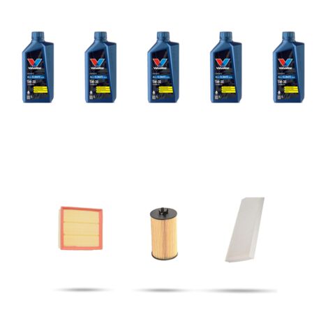 Kit tagliando 3 FILTRI e 5L OLIO compatibile con Mercedes Classe A (w169) A160 70kw Dal 2009 al 2012