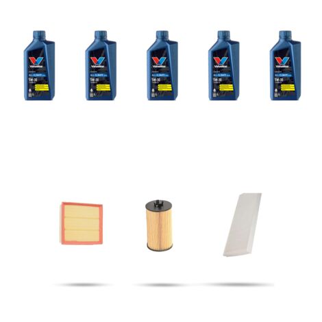 Kit tagliando 3 FILTRI e 5L OLIO compatibile con Mercedes Classe A (w169) A170 85kw Dal 2004 al 2009