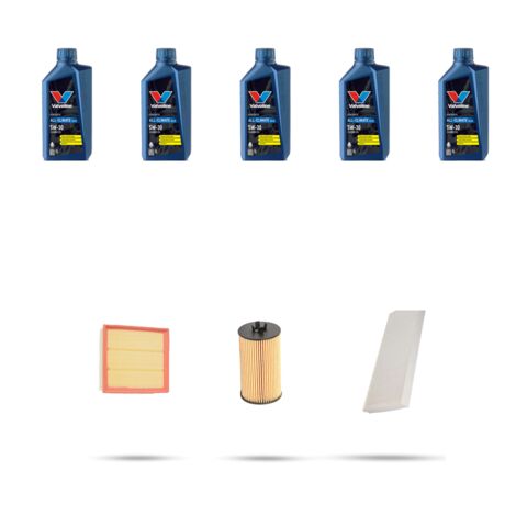 Kit tagliando 3 FILTRI e 5L OLIO compatibile con Mercedes Classe A (w169) A180 85kw Dal 2009 al 2012