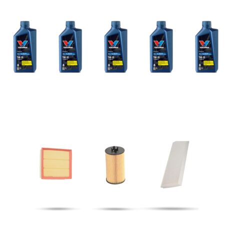 Kit tagliando 3 FILTRI e 5L OLIO compatibile con Mercedes Classe A (w169) A200 Turbo 142kw Dal 2005 al 2012