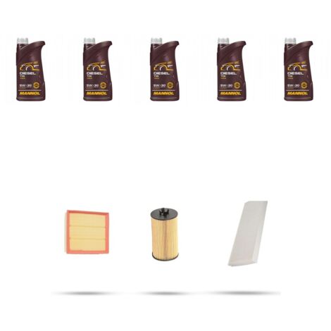Kit tagliando 3 FILTRI e 5L OLIO compatibile con Mercedes Classe B (W245) B160 70kw Dal 2009 al 2011