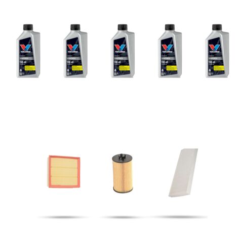 Kit tagliando 3 FILTRI e 5L OLIO compatibile con Mercedes Classe B (W245) B180 NGT 85kw Dal 2008 al 2011