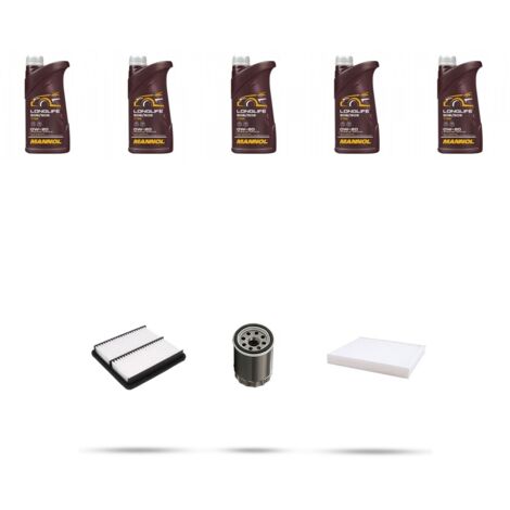 Kit tagliando 3 FILTRI e 5L OLIO compatibile con Mitsubishi Lancer VIII 2.0 16v 108kw dal 2009